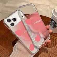 heart-shaped pattern phone case For  11 12 13 14 15 16 17 Pro Max 14 15 16 Plus 17 AIR 16e Luxury fashionable acrylic magnetic wireless charging hard case cover - yklTe amo transparente75LR - Ver 1