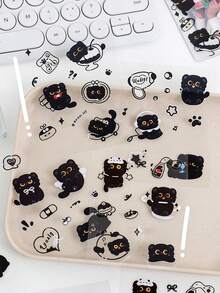 Black Kitten Sticker, Ins-Style Transparent PET Waterproof Sticker, Cute DIY Journal Sticker, Mobile Phone And Water Cup Decal Material Sticker,Stickers Aesthetic, Graffiti Sticker, Making It A Perfect Decoration For Birthday Or Christmas Gifts, Party Favors, And A Must-Have For DIY Craft Projects. - Multicolor - View 1