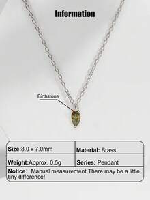 Personalized Family Birthstone Necklaces For Women, Heart Pendant Promise Engraved Name Custom Necklace, Sterling Silver/Brass With Cubic Zirconia Birthstone Necklace For Her Girls Mom Mother - Silver - View 13