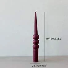1pc Wine Red Elongated Scented Candle, Available In Wave, Cylinder, Hemisphere Or Spiral Shape. Made Of Smokeless Soy Wax, Suitable For Ambiance Creation,Home Decor,Party,Tabletop Decoration,Holiday Gift,Romantic Candlelight Dinner,Wedding Decoration - Multicolor - View 14