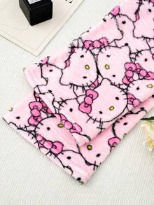 Hello Kitty 法兰绒睡裤，卡通图案，加厚抓绒内里，动漫风格女士睡衣，情侣家居服，秋冬季居家休闲睡眠的理想之选，节日、生日、开学、新年送礼佳品 - 粉色 - 查看 7