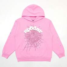 SP5DER Spider Worldwide Tracksuit Hoodie Set Cobweb Spider Style , Letter Print, Hip Hop Hoodie, Long Sleeve Fashion Sweatshirt,  Hoodie Pant Casual Tracksuit Long Sleeve Athletic Suit, Couple Matching Design, Designed For Both Men And Women - 粉色 - 查看 5