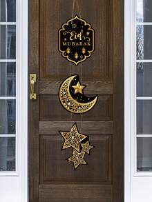 1 món đồ trang trí treo cửa Eid Mubarak màu đen và vàng, mặt dây chuyền trang trí cửa Eid Al-Fitr, bảng giấy chúc mừng Eid, cờ treo hiên nhà, thiết kế đèn lồng trăng sao, vật dụng trang trí Ramadan, phông nền treo tường tiệc Eid, trang trí nhà cửa Ramadan 2026, trang trí phòng, đồ trang trí treo Eid, quà tặng tiệc Eid Al-Fitr, đồ dùng tiệc Eid, trang trí Eid Mubarak, trang trí Eid Al-Adha - Eid đen và vàng - Xem 5