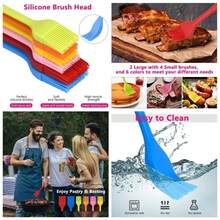 Silicone Basting Brush Set 6 Pack Heat Resistant Pastry Brushes Spread Oil Butter Sauce BBQ Grill Barbeque Kitchen Baking Cooking Pastries, 2 Large 4 Small - 6 - Ver 1