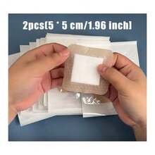 泡沫敷料胶带（带粘边） - 伤口敷料绷带 - 泡沫垫 - 2/6/10片装 - 自粘绷带，弹性敷料，亲肤粘合剂，粘垫