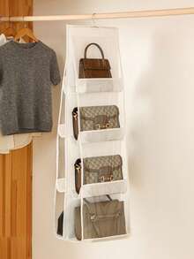 1个装 6/8口袋 悬挂式钱包手提包收纳架 透明悬挂式置物袋 收纳袋 钱包袋 衣柜 壁橱 节省空间整理架 - 彩色 - 查看 11