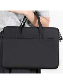 时尚简约褶皱云朵手提包，多功能肩包/腋下包 - 黑色 - 查看 3