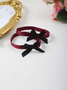 1 Cặp/1 chiếc Vòng đeo mắt cá chân co giãn có nơ dành cho nữ, quà tặng hẹn hò ngày Valentine, vòng đeo mắt cá chân bằng da PU, vòng tay, dây đeo cơ thể, phụ kiện nội y gợi cảm, vòng đeo đùi, vòng đeo chân. - Nhiều màu - Xem 6