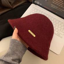 1pc Women's Casual Solid Color Bucket Hat, Versatile Knitted Bucket Hat, Suitable For Daily, Commuting, Outdoor Leisure, Home Leisure, Travel, Holiday Gifts, Versatile Outfit - Multicolor - View 6