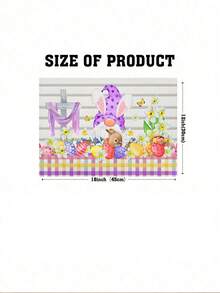 1pc/2pcs/4pcs Colorful Easter Bunny & Floral Checkered Print Placemat, Charming Cottage-Style Polyester Rectangle Table Mat With Bright Flower Ornaments & Bunny Ear Design – Easy-Clean Non-Slip Table Pad For Easter Festivities, Adult Birthday Dinners, Spring Outdoor Meals & Daily Home Use, Great Gift For Friends - Multicolor - View 14