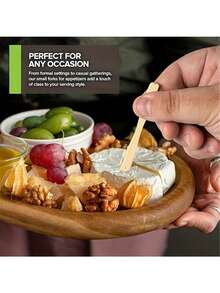 100/200/300pcs Appetizer Bamboo Skewers, Toothpicks, Cocktail Sticks, Snack Skewers, Natural Wooden Sticks, Suitable For Fruit, Cooked Food - Mini Food Skewers, Party Supplies For New Year, Ramadan, Wedding, Birthday - Multicolor - View 10