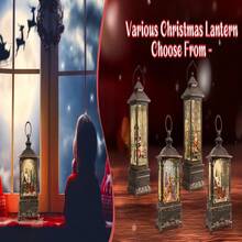 Holiday Gift Idea Musical Christmas Snow Globe Lantern Night Light With Soothing Melodies, Powered By Battery/USB - màu đen - Xem 6