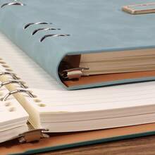 1 本 A5 可替换内芯笔记本（带内页） - 高级人造革封面，内置横线内页，采用无木浆纸，书写流畅，防渗墨 - 非常适合日记、学习笔记和办公文件。