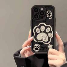 Funda para móvil: Creativo de patita de perro y cachorro en versión Q, animal mascota para for  11,12,13,14,15,16,MINI,PLUS,PRO,PROMAX,16E,X,XS,XR,XSMAX - Negro - Ver 9