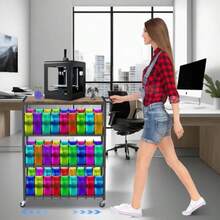 Printer StandsAlmacenamiento de filamento para impresora 3D Soporte para impresora 3D Carro rodante resistente mesa de impresora carrete de filamento con ruedas para filamentos de impresora 3D - como en la foto - Ver 7