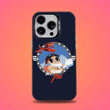 Funda de Teléfono Anime Cool Red Pig para 17,16,15,14,13,12,11,Pro,Max,Plus, Antigolpes, Negra Mate, Parachoques Duro - Z7 - Ver 12