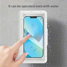 Universal Waterproof Phone Holder, 360° Rotatable Shower Mount With Strong Suction Cup, Hands-Free Touchable For IPhone & Android Up To 6.8", No Drill For Bathroom Kitchen Shower - 白色 - 查看 5