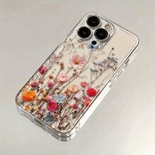 Funda a prueba de golpes de borde suave y moderna, una funda de teléfono floral rosa transparente adecuada para los modelos de  11, 12, 13, 14, 15 y 16, incluyendo Pro Max, XS, XR, X, 7, 8 Plus y SE. Perfecto como regalo para Navidad y Halloween para novias, novios y amigos. Esta funda a prueba de golpes es un compañero confiable para tu teléfono. Esta funda a prueba de golpes es un compañero confiable para tu teléfono. - 1 pieza - Ver 4
