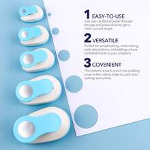 Circle Paper Punch;Hole Punch; Handheld Paper Cutter; Lever Action Craft Punches For Paper Crafting Scrapbooking Art Projects - Multicolor - View 8