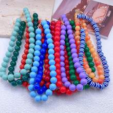 1pc Shiny Beaded Necklace, Suitable For Daily Wear - Royal Blue - View 5