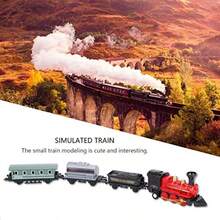 Zerodis Mini Tren de JugueteLocomotoras de Vapor Retro Fundidas a Presion de Aleacion con Tres Coches Modelo de Tren Clasico Vehiculos Motorizados por Friccion Regalo para Niños y Niñas RojoToque real, tren genial - Multicolor - Ver 6