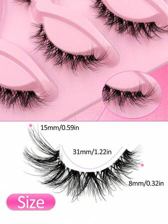 7 Pairs Fluffy & Soft Eyelash With Clear Band Cat Fox Eye Tail Elongated Eyelashes, Natural Look Crisscross Faux Mink False Eyelashes, Reusable Lightweight Suitable For Beginners & Daily Use