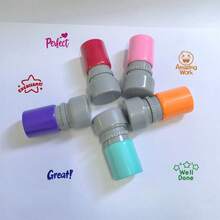 5 buah Stempel Motivasi Bulat Berwarna-warni, Frasa Menarik Seperti "Kerja Bagus", "Luar Biasa", Stempel Pemberi Semangat untuk Guru, Perlengkapan Kantor untuk Pembelajaran dan Motivasi - 5 perangko penyemangat bulat berwarna-warni - View 6