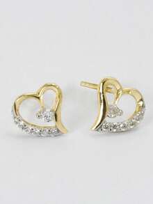 1 paire de boucles d'oreilles à tige en cubic zirconia cubique jolies pour adolescentes, pour la décoration quotidienne, pour les fêtes, bijoux, cadeau d'anniversaire