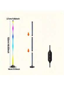 AMILL 1/2Pcs Smart RGB Floor Lamp With App Control: Perfect For Living Room And Gaming Decoration - USB Powered, Wireless, DIY Modes, And Timers For Living Room, Bedroom, Gaming Room, Party Decor - 多色光 - 查看 3