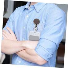 6 Piezas Porta Gafete Transparente PVC Doble Cara para Tarjetas de Identificacin y Credenciales de Trabajo Proteccin y Prctica - Transparente - Ver 3