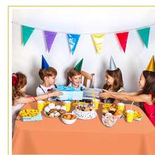 Orange 6 Pack Plastic Table Cloth 54\ X 108\, Disposable Tablecloths Rectangle Table Cover, Plastic Tablecloths For Parties,Rectangle,Orange - Orange - View 7