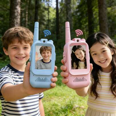 2026 New - Kids Video Walkie Talkies Toys - 2 Packs, Long Range, No Internet Connection Required, With Camera, Ideal For 3-12 Year Olds, Perfect For Outdoor Play & Indoor Fun, Holiday Gifts For Children, Christmas Gifts