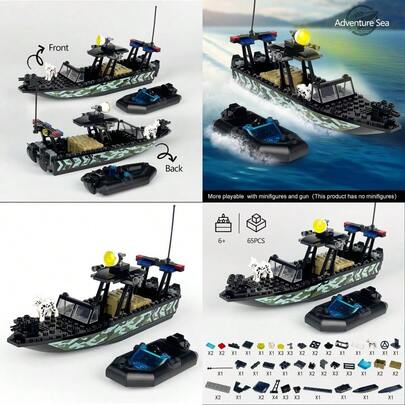 City  Speed Boat Building Blocks SetsCity Fire Rescue Boat Guard Boat Patrol Boat Creative Building Bricks Compatible With  Fun Gift Or Pretend Play Toy For Rescue Boat 70PCSNot Only Can It Bring Enjoyment, But It Also Has Educational Value.