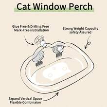 1pc Cat Hammock Cat Perch, Transparent Cat Bed For Cat Rest, Extra Large & Thick Double Suction Cup Cat Hanging Basket - Multicolor - View 6