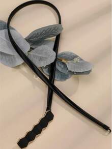 1 pièce Ceinture élastique en métal minimaliste et polyvalente - Noir - Voir 3