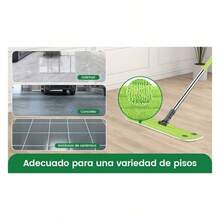 Trapeador Microfibra, Mopa para Limpieza de Suelo, 360 Trapeador Giratorio, con 4 Paos de Microfibra, Adecuado para Suelos de Madera, Suelos Laminados y Baldosas - Verde - Ver 3