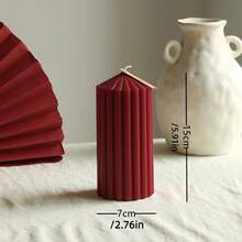 1pc 7.5-15cm Nordic Luxury Spire Red Pillar Candle, Soy Wax Candle, Romantic Dinner Candle, Wedding Centerpiece Decoration, Festive Atmosphere Decor, Home Decor Item, Suitable For Proposal Occasions, Elder's Birthday, Party Celebrations, Relaxation Meditation, Birthday Gift, Photography Props, Valentine's Day Illumination, Romantic Home Decor, Valentine's Day Surprise Gift - Multicolor - View 12