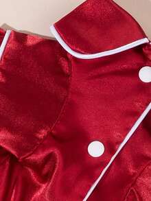 Pet Pajamas For Dogs & Cats - Soft Snap-Closure Robe & Easy-Wear Bodysuit, Light Beige Striped Pattern, Skin-Friendly Breathable Fabric, Comfortable Nightwear For Small Medium Large Breeds, Machine Washable - Đỏ - Xem 7