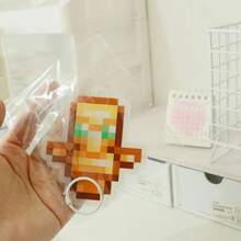 1pc New Arrival 10cm Pixel Style Acrylic Pendant, Creative Cubic Figure Keychain (Random Color), Birthday/Christmas/Easter/Valentine's Day/Perfect Gift - Multicolor - View 5