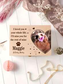 1个定制宠物纪念盒 - 独特的实木盒，可刻上照片和名字，专为爱狗人士或猫主人设计，优雅的纪念礼物，一份饱含深情的纪念品。 - 彩色 - 查看 12