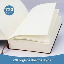 Cuaderno Tapa Dura de Papel Blanco A5 - Bloc de Notas Clsico, Diario Acolchado de 360 hojas/720 pginas, 5, 91x 8, 26 Pulgadasm, Tapa de Suave Piel Sinttica, Adecuada para Escribir, Cubierta verde - Azul - Ver 4
