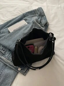 Nouveau sac à bandoulière minimaliste de grande capacité personnalisé - Noir - Voir 4