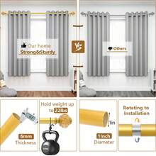 Single-Piece Gold Foil Decorative Curtain Rod The Gold Foil Design Adds High-End Elegance To Your Home, Featuring A Sturdy, Durable Waterproof And Rust-Proof Iron Rod Body, Complemented By An Even More Attractive Gold Foil Finial. Recommended As A Christmas Gift. - Nhiều màu - Xem 6