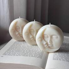 DIY蜡烛模具、日月脸蜡烛、香薰蜡烛、石膏蜡烛、树脂浇铸模具、家居装饰配件、硅胶模具