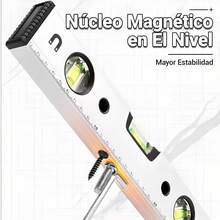 Nivel magnético de aleación de aluminio de 600 mm, medición de precisión triangular/vertical/horizontal - Blanco - Ver 5