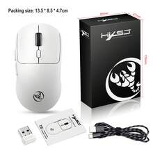 HXSJ 三模式蓝牙游戏鼠标，可充电2.4G USB无线RGB背光鼠标，兼容iPad、平板电脑、笔记本电脑，圣诞礼物/新年礼物/圣诞装饰/儿童圣诞礼物/家庭礼物/年末礼物 - 白色 - 查看 12