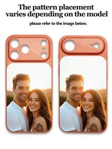1pc Customized Photo Glass Material Orange Phone Case Compatible With IPhone 17 ProMax/17 Air/15/16 Pro/14 Plus/13 Pro/12 Pro Max/11 Models, Tempered Glass Camera Protection, Tempered Glass Back Cover, Large Viewing Window Phone Protective Case, Customized Tempered Glass, Best Gift For Friends And Family - Orange - View 8