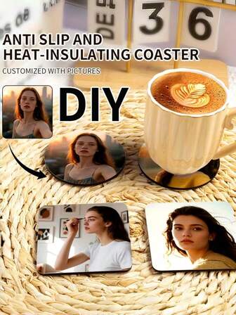 1 Stück personalisierter Foto-Untersetzer, rund, aus Acrylmaterial, UV- und hitzebeständig, verblasst nicht, exquisite personalisierte Acryl-Tischdekoration, geeignet für Hochzeitsdekoration, Hochzeitsgeschenke, Einweihungsgeschenke, Geburtstags- und Valentinstags-Geschenke, geeignet für Freunde und Familie, runder oder quadratischer Tischschutzmatten, einsetzbar für Hochzeiten, Partys, Firmenereignisse - Getränkeuntersetzer.