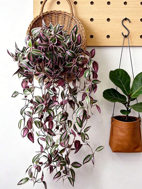 75cm Artificial Vine Leaves, Fake Hanging Plants, Silk Leaves, Green Bamboo Wrapped Vines, Suitable For Home Garden Wedding Valentine's Day Decor, Pot Not Included, 1pc