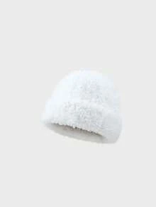 1pc Women's Thick Warm Fleece Hat, Faux Fur Ear Protection Knitted Cap, Multi-Functional Face Covering Fluffy Hat, Autumn/Winter - Hat - View 12